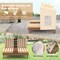 Children's Lounge Chair with Canopy Cup Holders Storage and Fir Wood Frame Comfortable Cushions